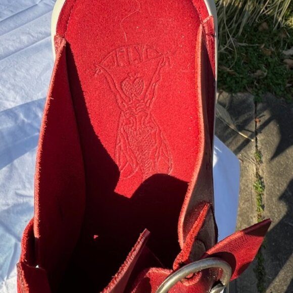 Fly London Boll Red Leather Clog Euro Size 41 - Picture 6 of 6